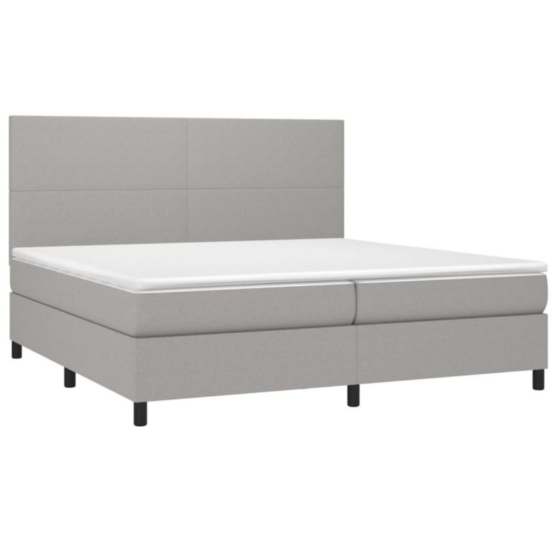 Łóżko kontynentalne WaszeMeble 200x200 cm jasnoszare WM-3134741 1 szt.