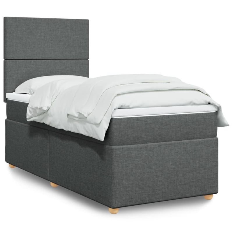 Łóżko kontynentalne WaszeMeble 90x190 cm ciemnoszara WM-3293429 1 szt.