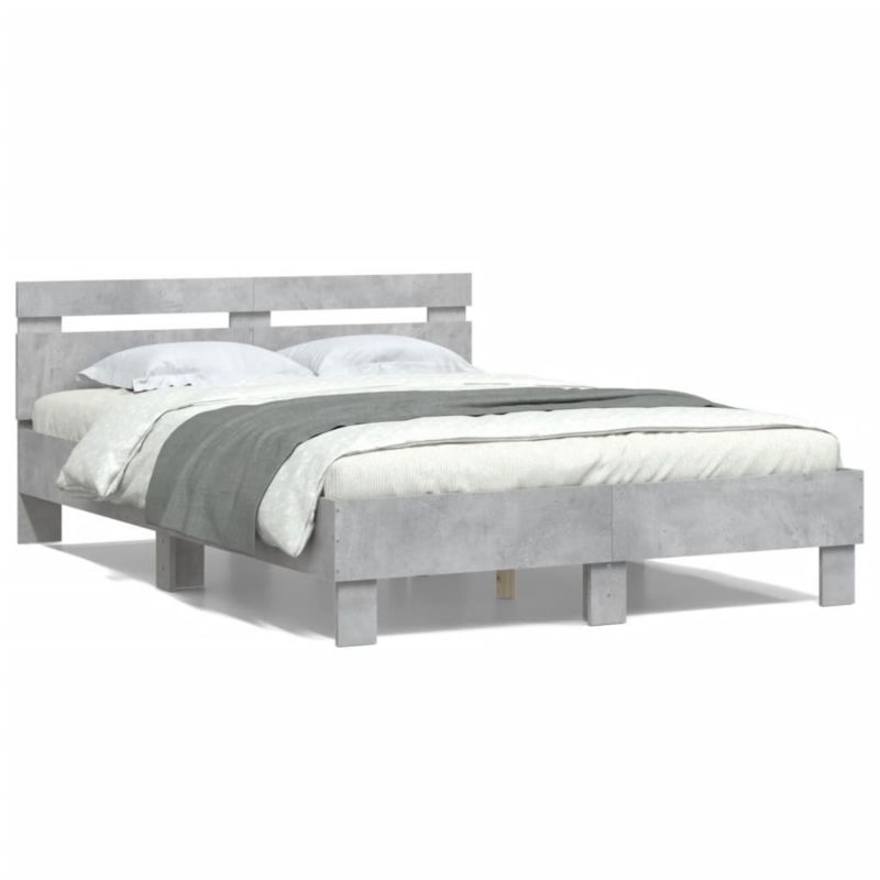 Łóżko drewniane WaszeMeble 135x190 cm szarość WM-3207444 1 szt.