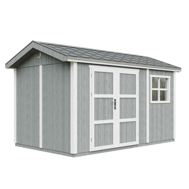 Domek ogrodowy TIMBELA M914A-CAVERN STEEL 8,68 m² LP Smartside z podłogą i gontem bitumicznym 1 szt.