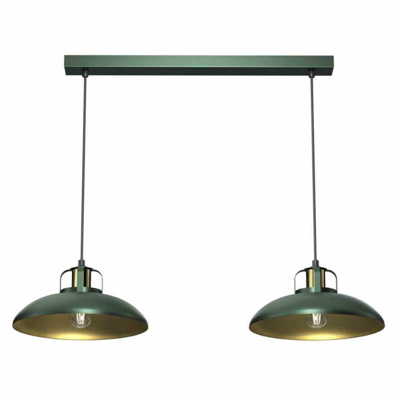 Lampa wisząca Milagro Felix 7106 zielono-złota szerokość 75 cm 2xE27 x 40W 1 szt.