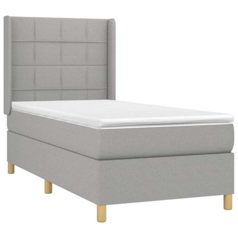Łóżko kontynentalne WaszeMeble 90x190 cm jasnoszare WM-3138837 1 szt.