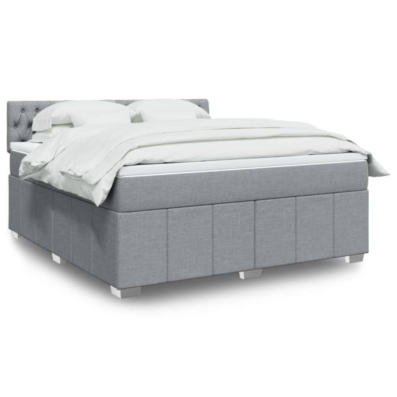 Łóżko kontynentalne WaszeMeble 180x200 cm jasnoszare WM-3287154 1 szt.