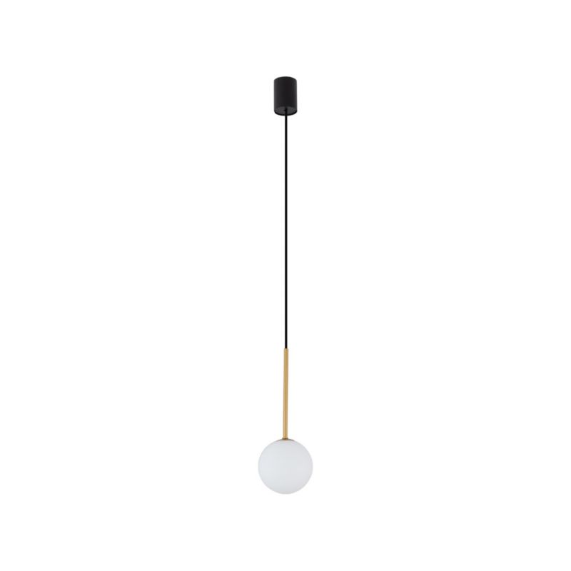 Lampa sufitowa wisząca Nowodvorski Lighting Karo 3053 czarno-biała-złota szklana kula 1xG9 x 12W 1 szt.