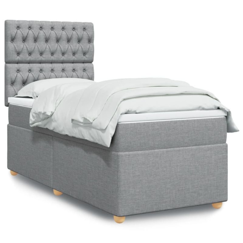 Łóżko kontynentalne WaszeMeble 90x200 cm jasnoszare WM-3291170 1 szt.
