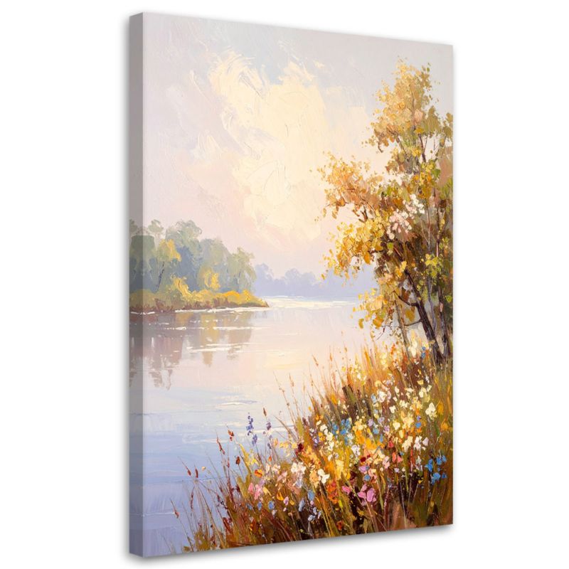 Obraz do salonu sypialni Feeby Krajobraz Rzeka Drzewa Natura 80x120cm 1szt
