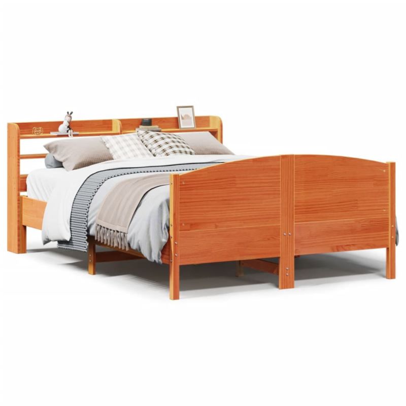 Łóżko drewniane WaszeMeble 140x190 cm brąz WM-3306974 1 szt.