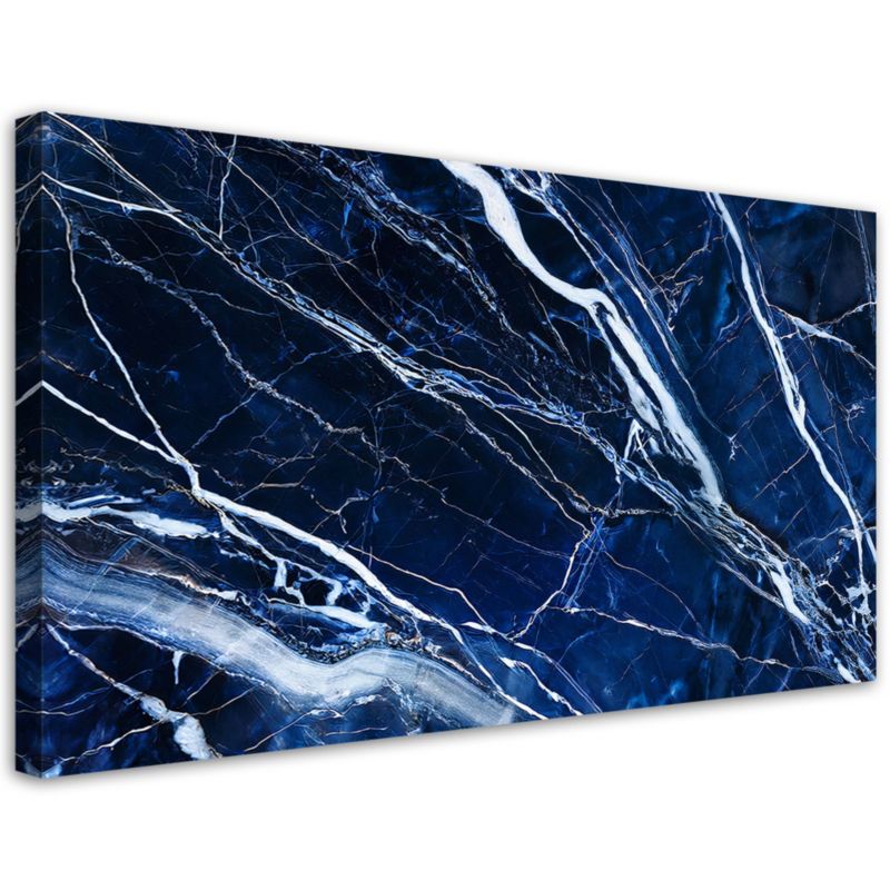 Obraz na płótnie Feeby Niebieski Biały Marmur Tekstura 120x60cm 1szt