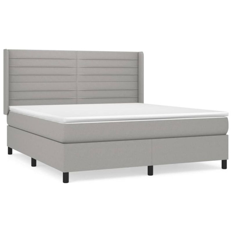 Łóżko kontynentalne WaszeMeble 160x200 cm jasnoszare WM-3131521 1 szt.