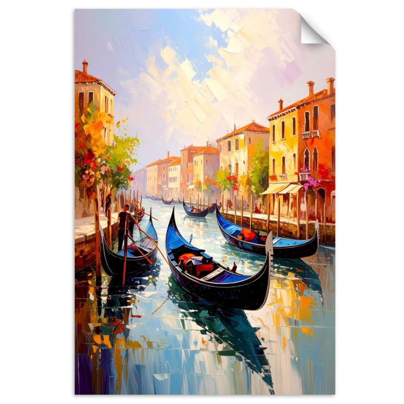 Naklejka na ścianę do salonu sypialni Feeby Wenecja Miasto Gondole Włochy 30x45cm 1szt