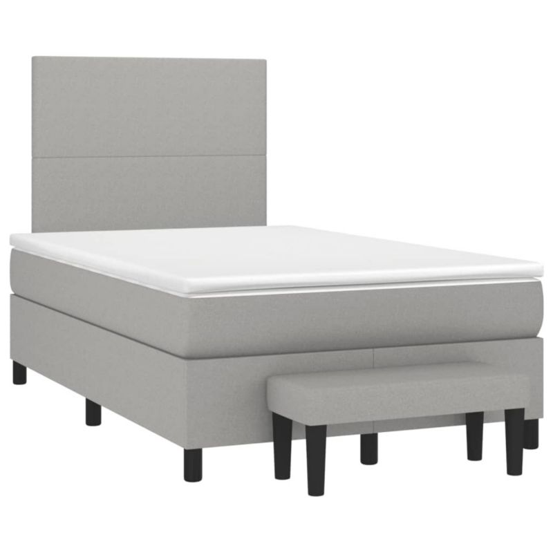 Łóżko kontynentalne WaszeMeble 120x190 cm jasnoszare WM-3270341 1 szt.