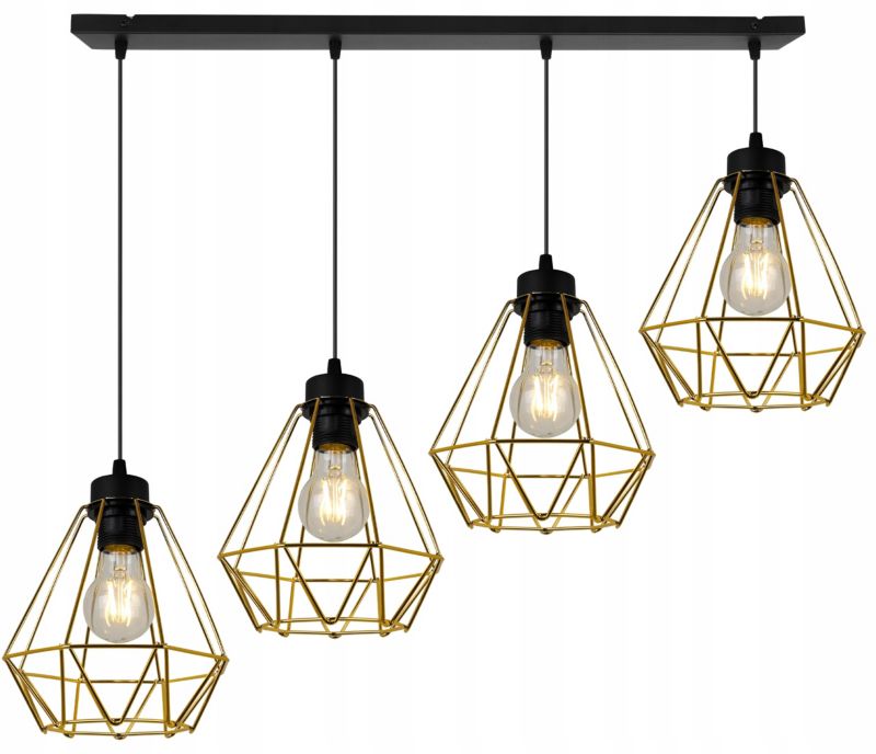 Lampa sufitowa wisząca Light Home LH Nuvola 4x E27 60W metalowy złoty 1szt.