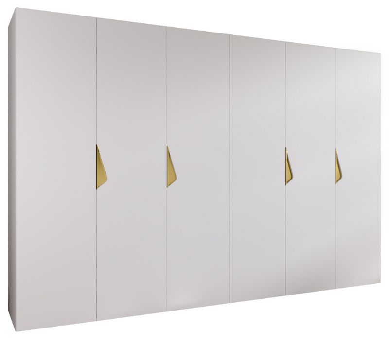 Szafa uchylna otwierana Abiks SANDI 1 300 (2x150) wys 202 cm Biały + Złoty 1 szt