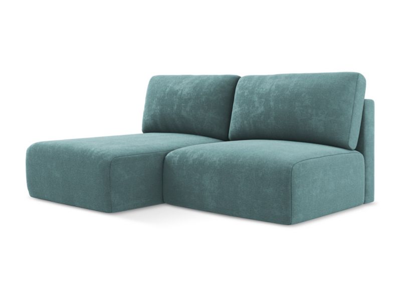 Otwarty Lewy narożnik z funkcją spania Makamii Kona z tkaniny szenilowej 210x149 cm jeans 1 szt.