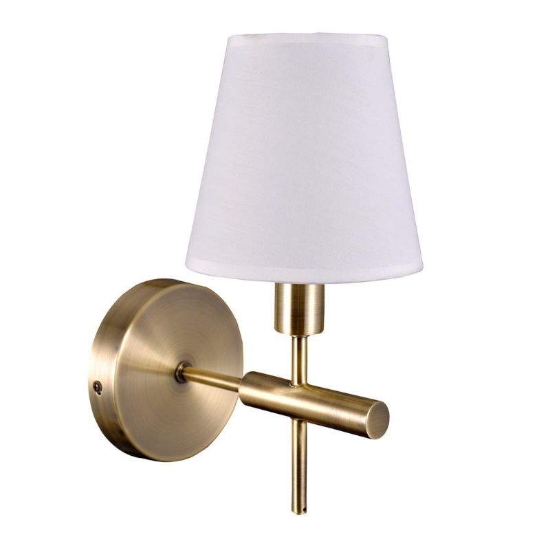 Kinkiet ścienny Italux Balter mosiądz-złoty-biały 1 x E14 x 40W IP20 wym: 28 x 14 x 21 cm - 1 szt.