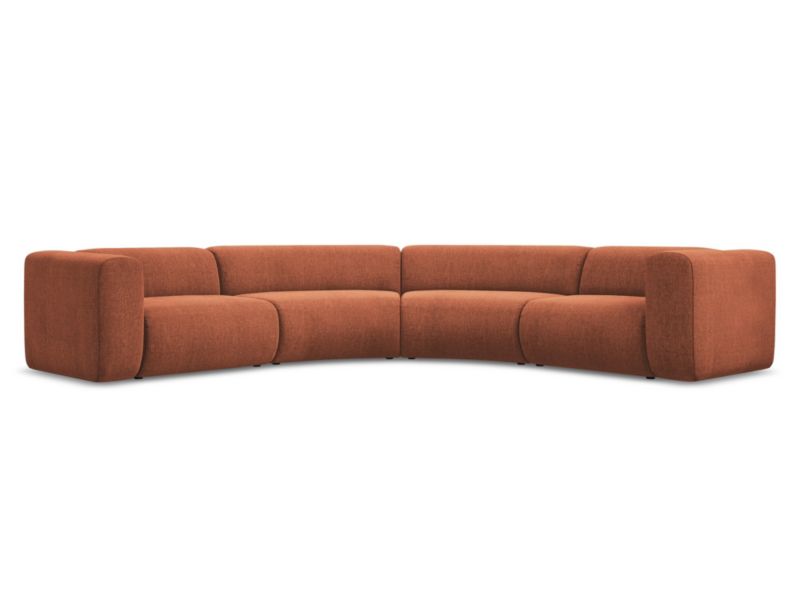 Modułowy narożnik Makamii Ekahi z tkaniny szenilowej 318x318 cm terakota 1 szt.