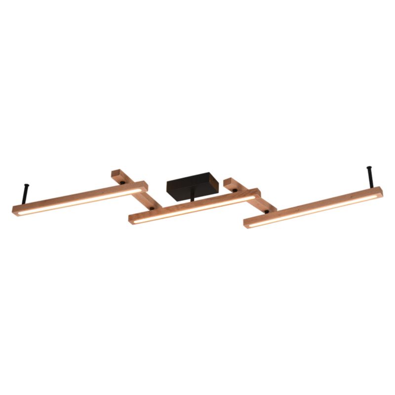 Lampa sufitowa wisząca Trio Bellari 5429 jasne drewno-czarna nowoczesna wbudowany LED 36W 1 szt.
