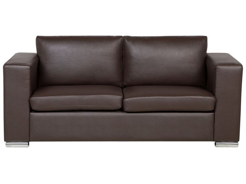 Sofa Helsinki Skóra naturalna Ciemnobrązowy dla 3 osób 1 szt.