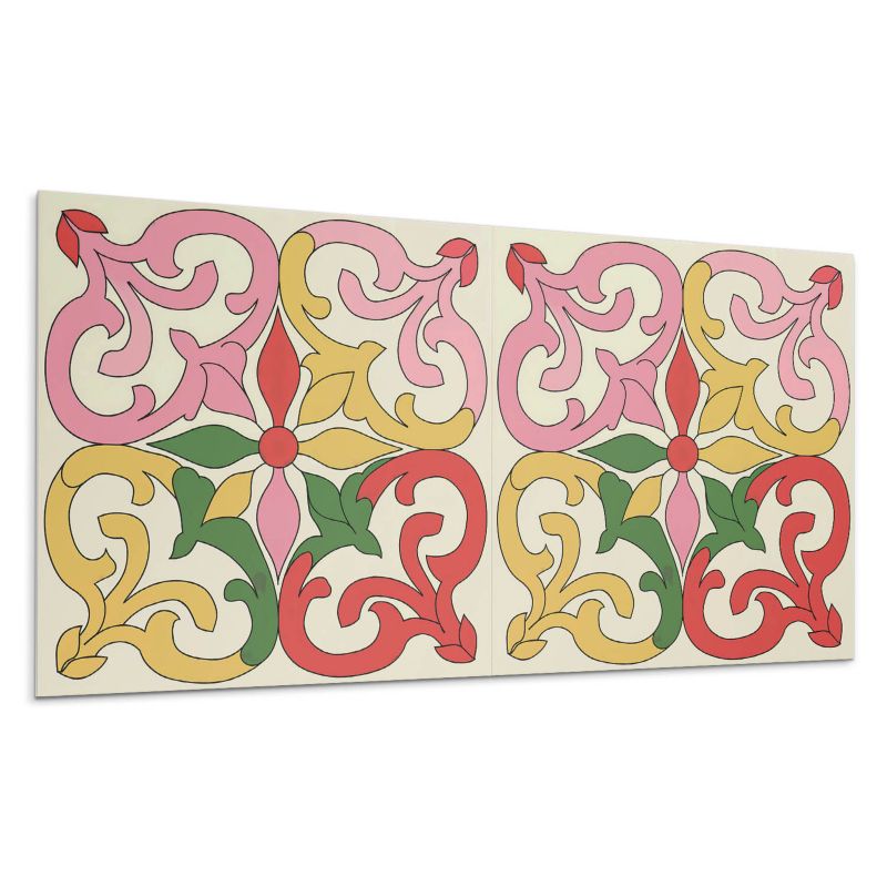 Kafelki samoprzylepne Wallfluent 60x30 cm Ornamentalny wzór kwiatów 6 szt.