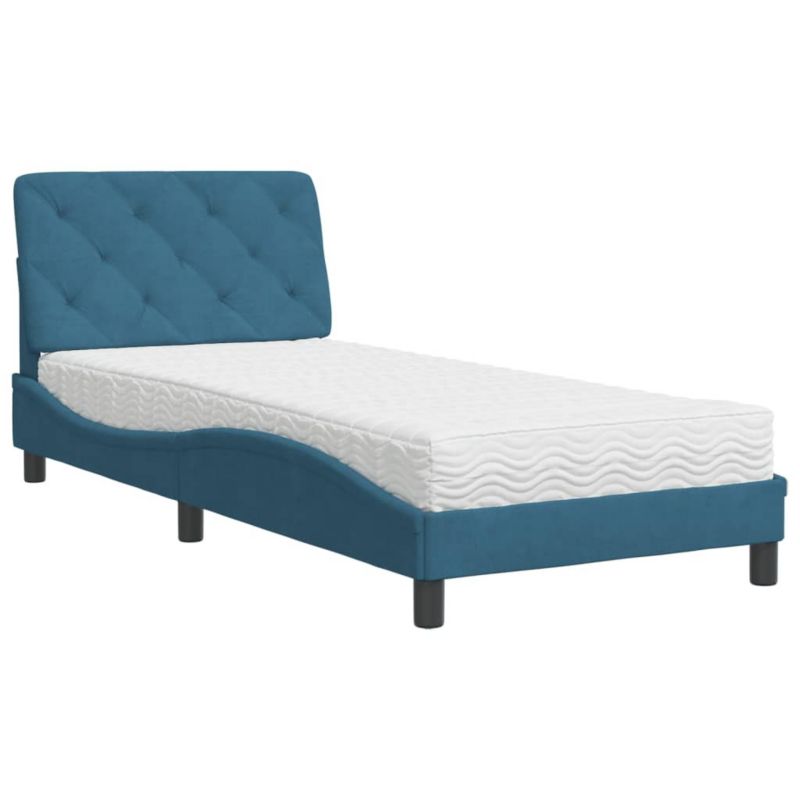 Łóżko tapicerowane WaszeMeble 90x190 cm niebieskie WM-3208632 1 szt.
