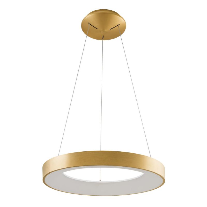 Lampa sufitowa wisząca Italux Giulia 1720 złoty szczotkowana-biała 48 cm szerokości wbudowany LED 40W 1 szt.