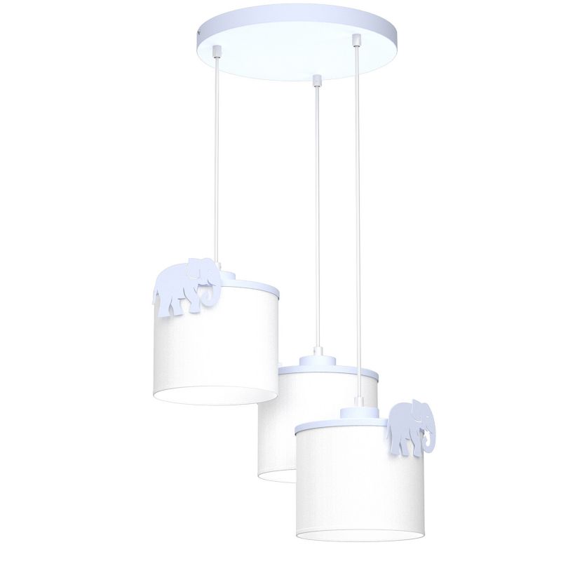 Lampa sufitowa Luminex Sweet biało-niebieska wym: 115 x 45 x 45 cm 3xE27 x 15W tkanina 1 szt.