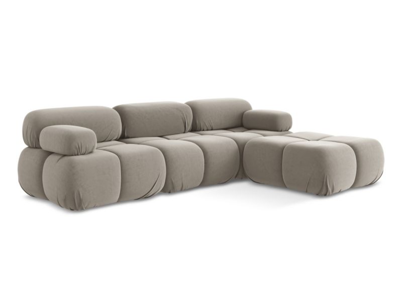 Modułowy narożnik uniwersalny Makamii Lokua z tkaniny welwetowej 285x191 cm kreci 1 szt.