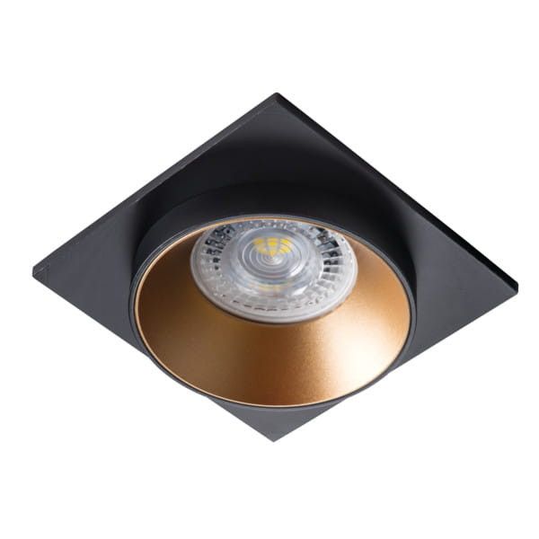 Oprawa sufitowa wpuszczana Kanlux Simen czarno-złota 1 x GX5.3 / GU10 x 35W IP20 wym: 9 x 9 cm kwadratowa - 1 szt.