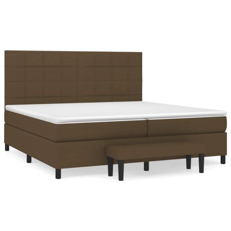 Łóżko z materacem tapicerowane WaszeMeble 200x200 cm brąz WM-3136624 1 szt.