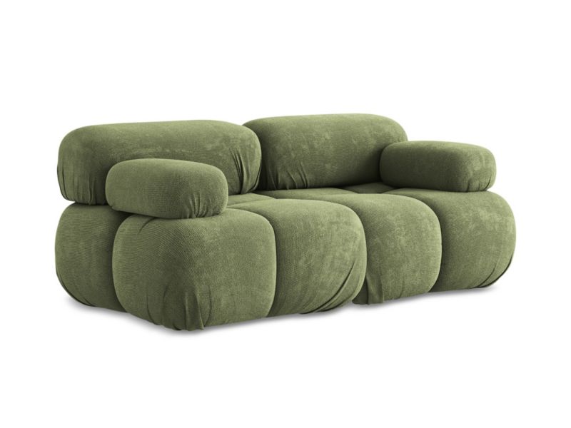 Modułowa sofa 2-osobowa Makamii Lokua z tkaniny szenilowej 190x96 cm zielony 1 szt.
