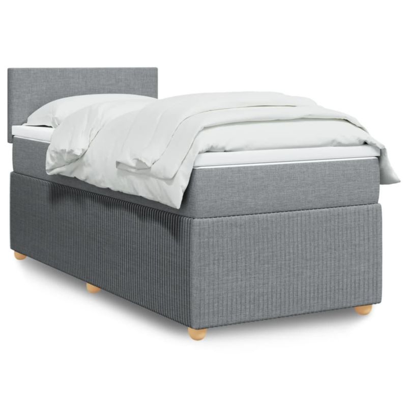 Łóżko kontynentalne WaszeMeble 80x200 cm jasnoszare WM-3287276 1 szt.