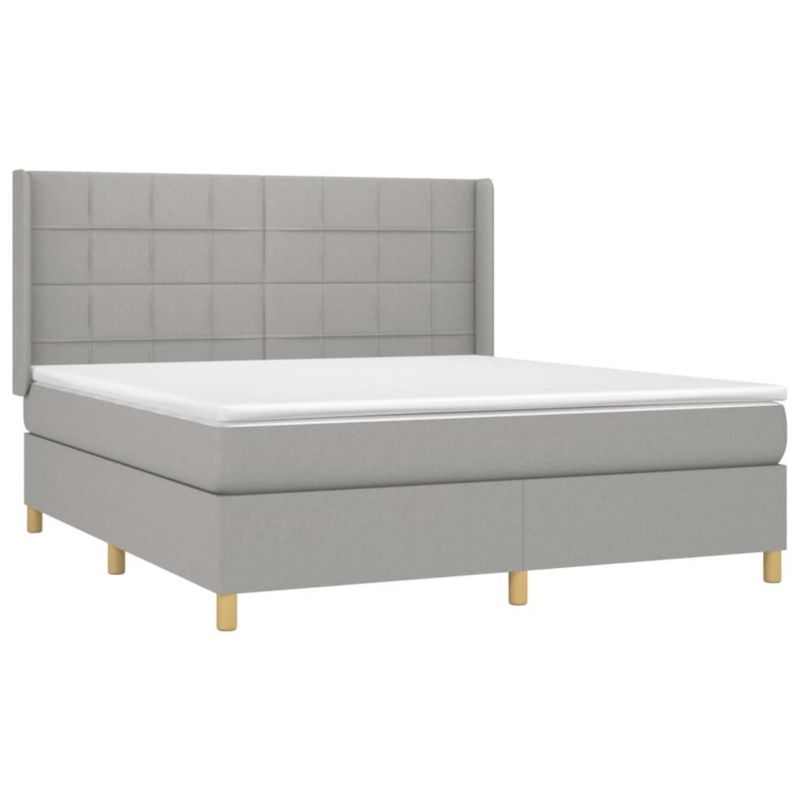 Łóżko kontynentalne WaszeMeble 180x200 cm jasnoszare WM-3138893 1 szt.