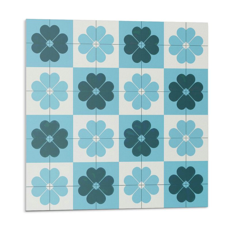 Kafelki samoprzylepne Wallfluent 30x30 cm Wzór kwiatów na kracie 9 szt.