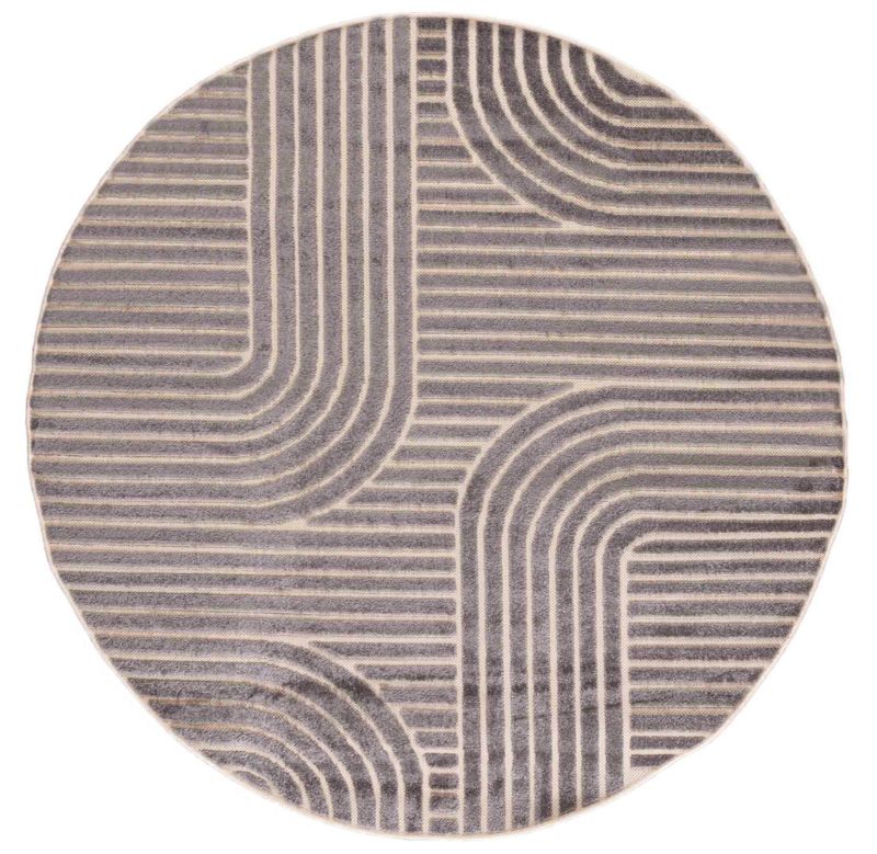 Dywan wewnętrzny/zewnętrzny Madison Koło NM72C koło Mazovia 200x 200 cm szary motyw geometryczny krótki włos 1 szt.