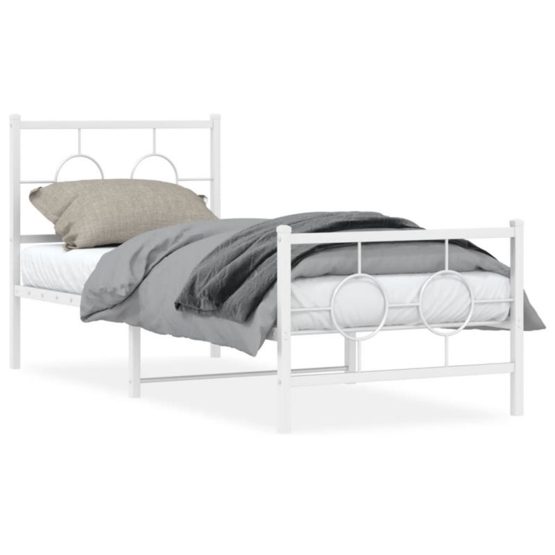 Łóżko metalowe WaszeMeble 75x190 cm biała WM-376283 1 szt.