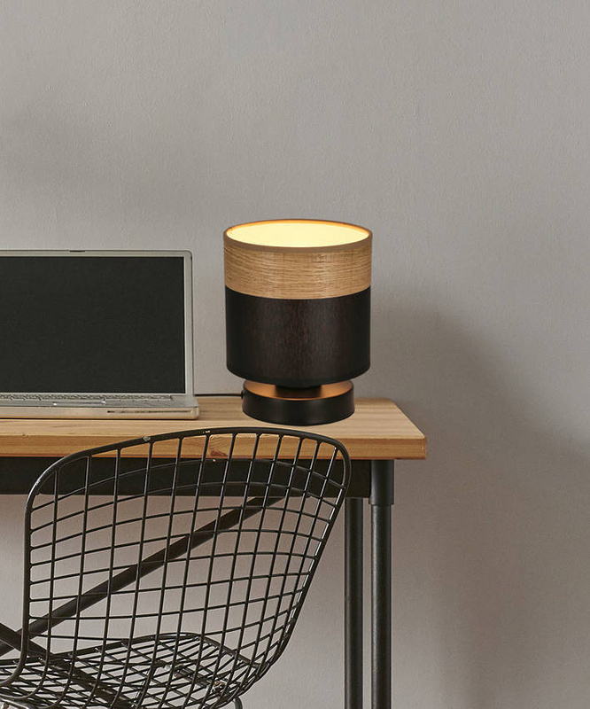 Pino lampa stołowa 1x60w e27 abażur czarny+brązowy