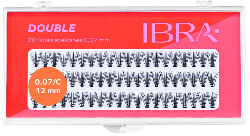 IBRA Kępki sztucznych rzęs Double Knot-Free 0.07 C-12 mm 60szt.