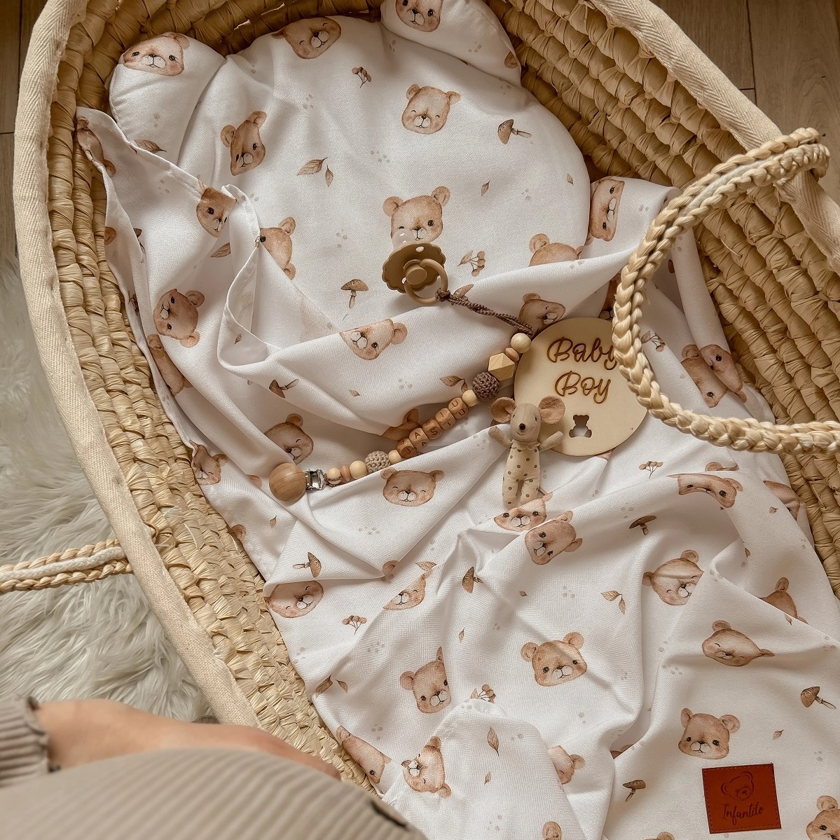 Komplet letni poduszka miś i otulacz Bambus Teddy Bear IF