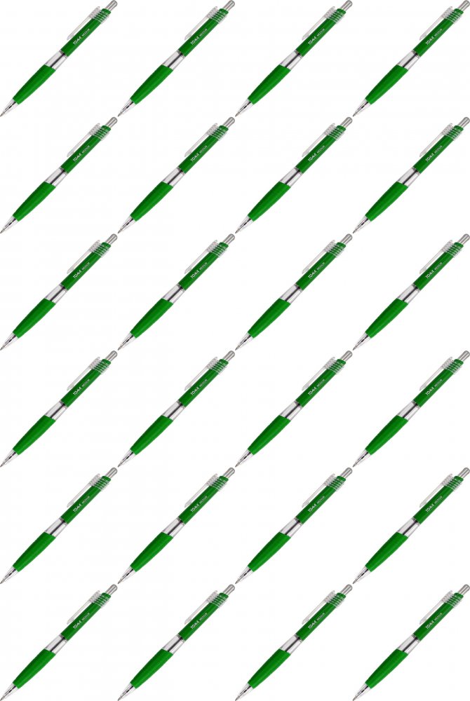 24x Długopis automatyczny Toma TO-038, Medium, 1mm, zielony