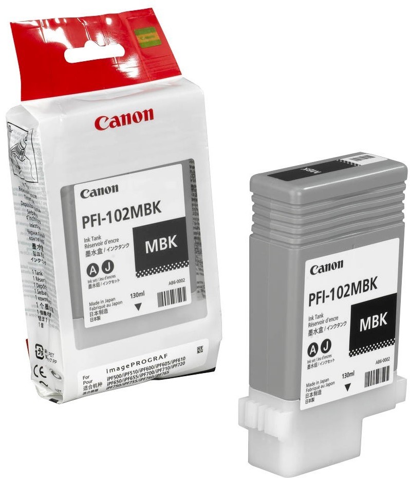 Tusz Canon CF0894B001AA (PFI102MBK), 130 ml, matte black (czarny matowy)