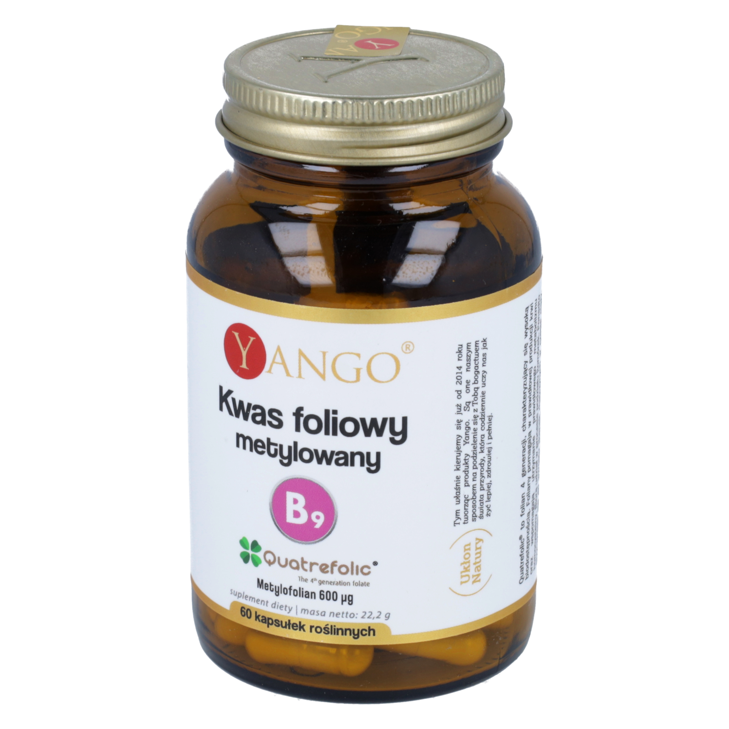 Yango kwas foliowy metylowany (witamina b9), 60 kapsułek