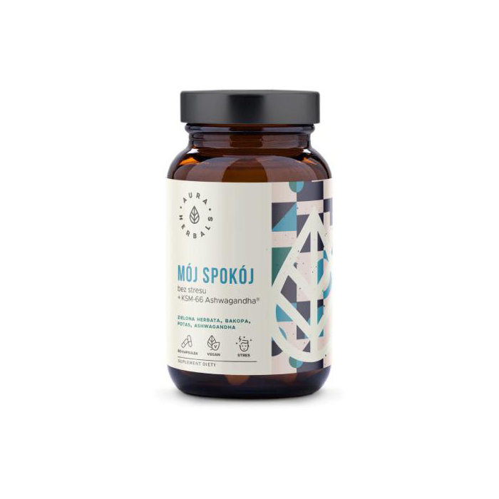 Aura herbals - mój spokój bez stresu, ashwagandha ksm-66, 60 kapsułek