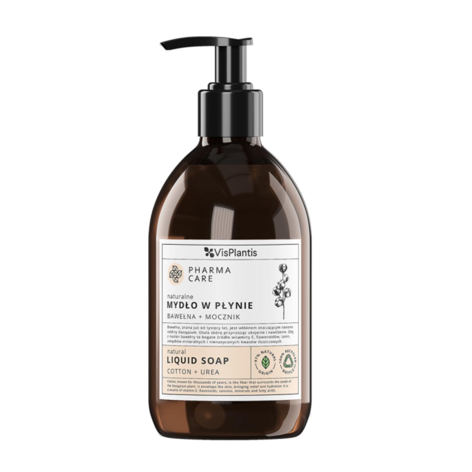 Vis plantis pharma care - naturalne mydło w płynie, bawełna i mocznik, 500 ml