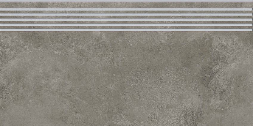 Opoczno Quenos Grey Steptread stopnica podłogowa 29,8x59,8 cm szary mat