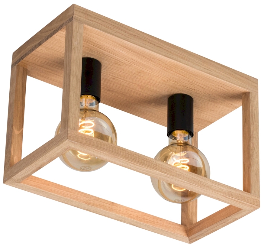 Spot-Light Kago lampa podsufitowa 2x60W dąb olejowany/czarny 9154274
