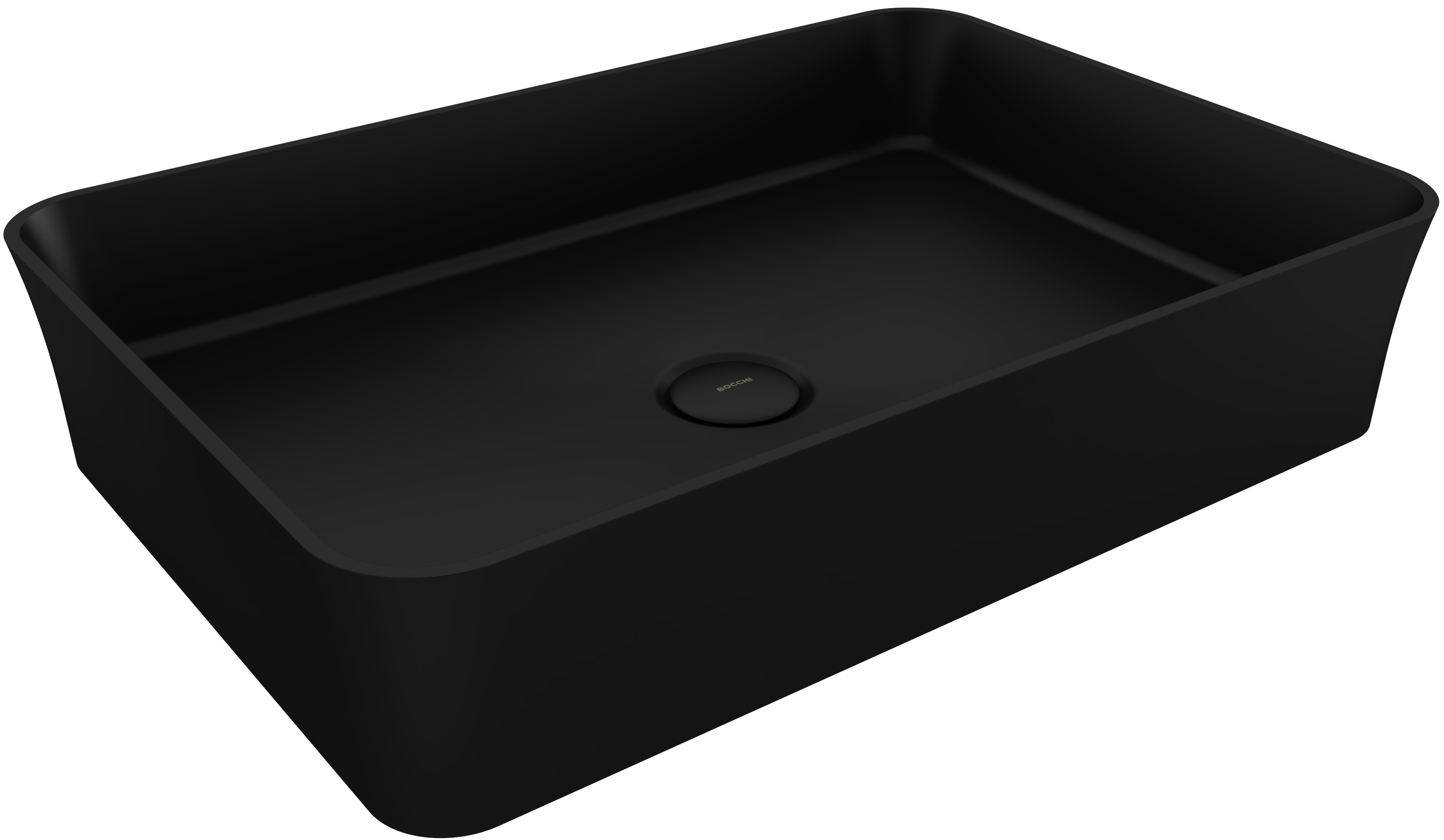 Bocchi Sottile Slim Line umywalka 55x37 cm nablatowa prostokątna Clean Plus+ czarny mat 1476-004-0125 - Wysyłka w 24h