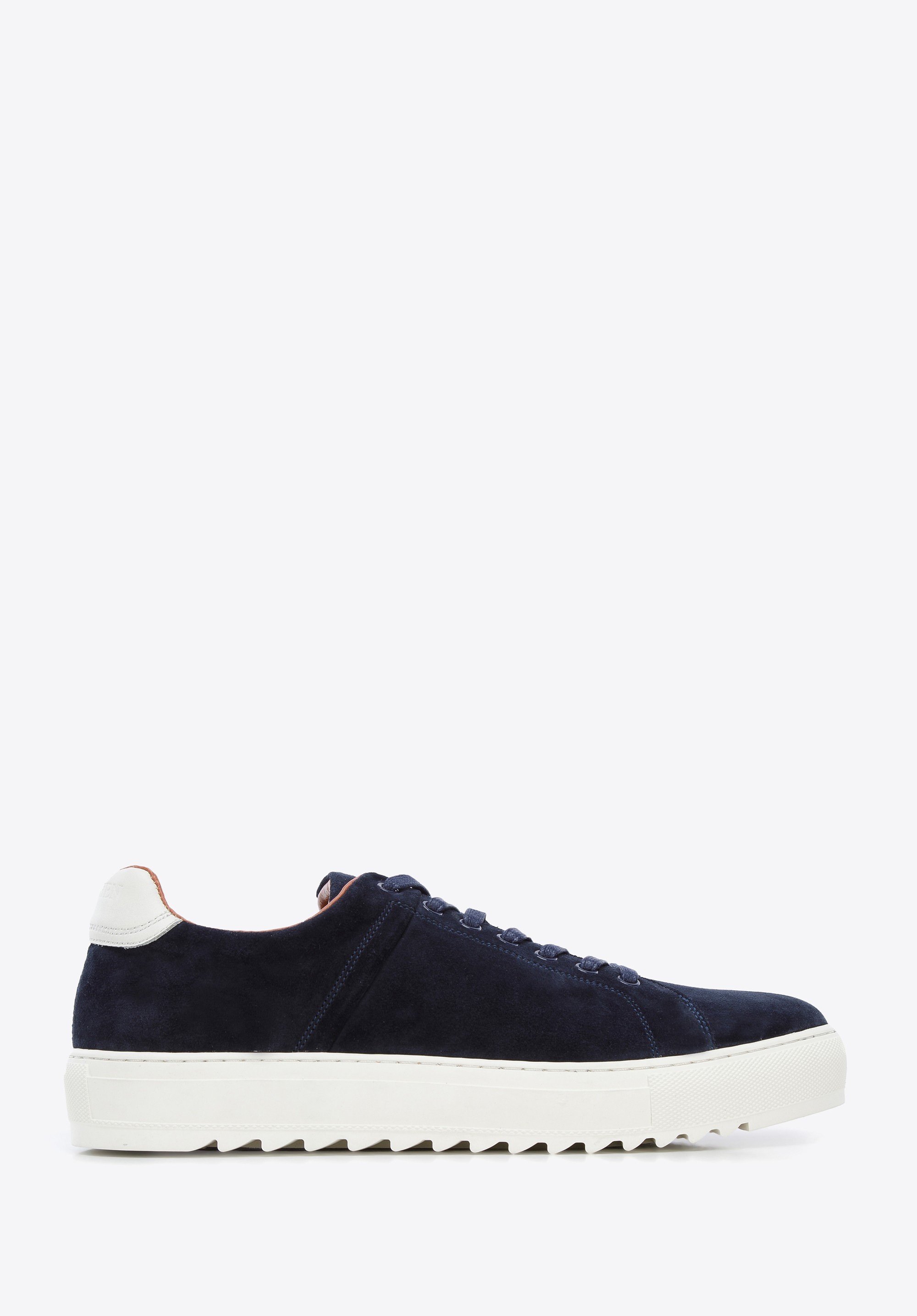 Męskie sneakersy zamszowe na grubej podeszwie granatowe