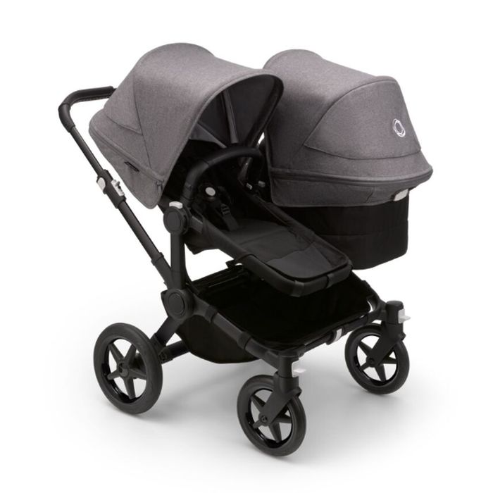 Bugaboo Donkey 5 Duo - wózek głęboko-spacerowy dla dwójki dzieci w różnym wieku -Black-Grey Melange-Midnight Black