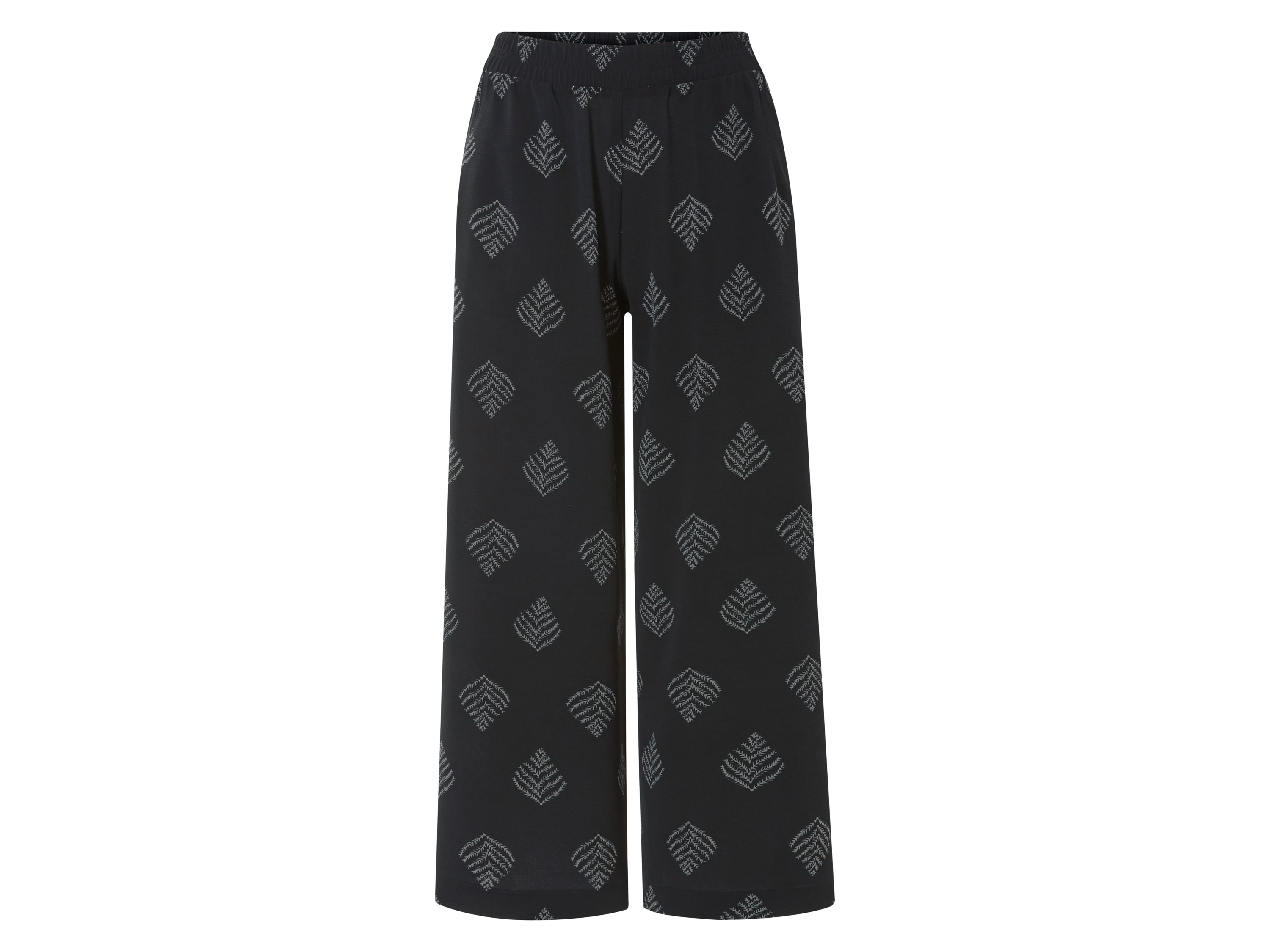 esmara Spodnie wide leg damskie (Wzorzysty/czarny, 38)