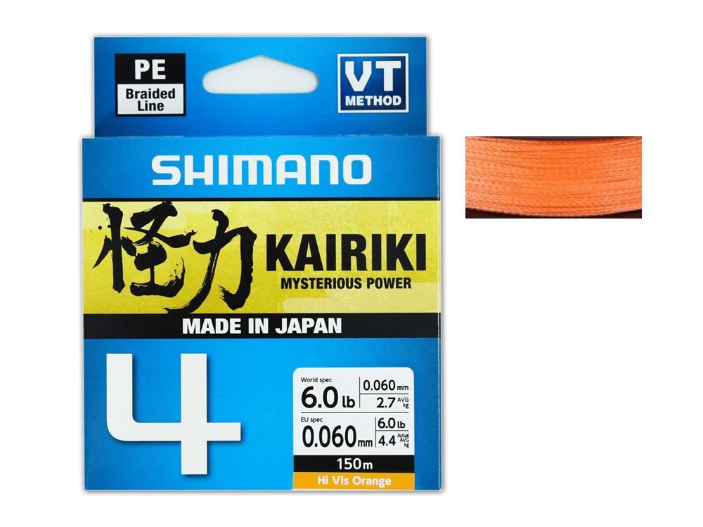 Shimano Plecionka Kairiki 4x Hi-Vis Orange 150m 0,315mm